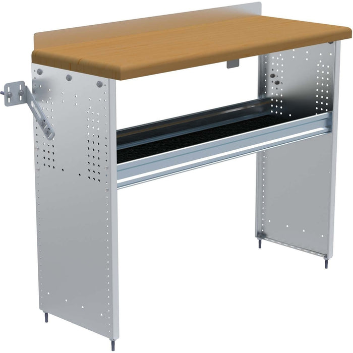 Ranger Design Workbench for Vans w/ Hardwood Top 18"x48"x40" - 1 Plywood Shelf Tray Model S3-WA48-1