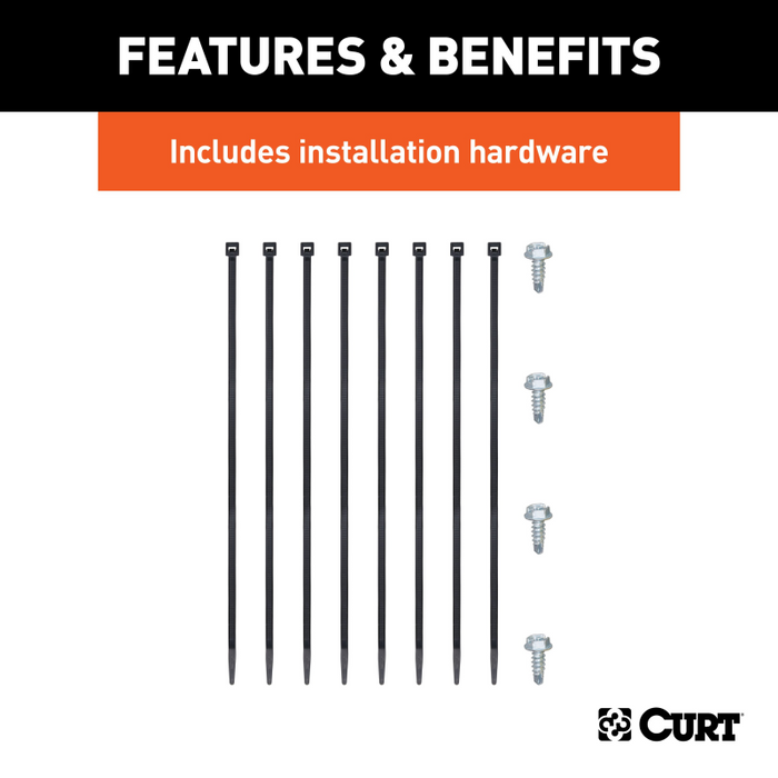 CURT 10' Custom Wiring Extension Harnesses (Adds 7-Way RV Blade to Truck Bed, 10-Pk) Model 56000010
