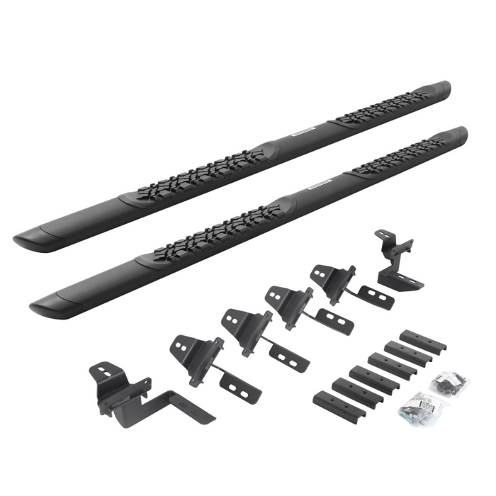 Go Rhino V-Series V3 Aluminum Step Nerf Bars and Mounting Brackets Kit Textured Black Model V3450568T