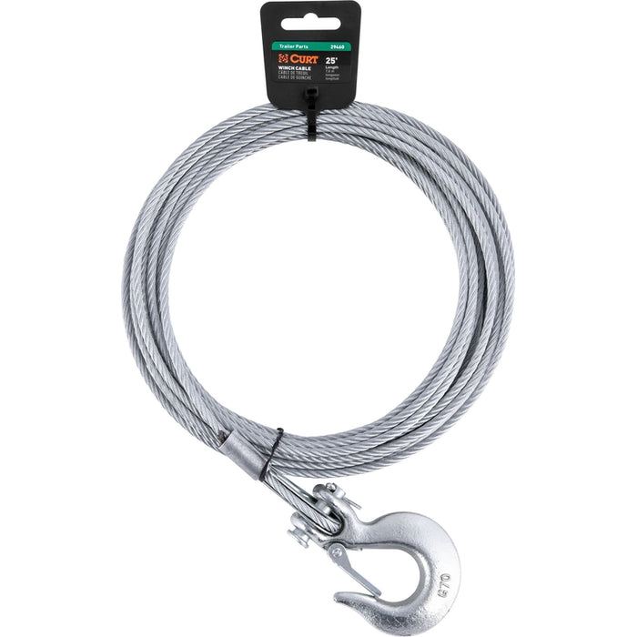 CURT 3/16-Inch x 25-Foot Steel Winch Cable with Hook, 4,200 lbs Model 29460