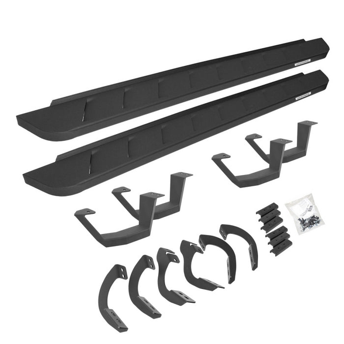 Go Rhino RB10 Running Boards with Mounting Brackets With 2 Pairs Drop Steps Kit Model 6344256820PC