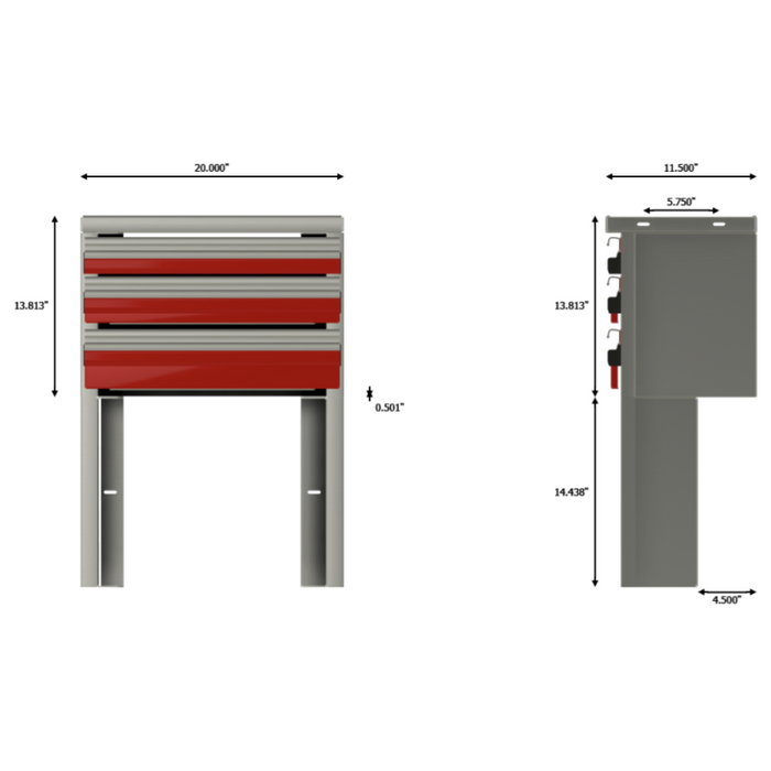 CTech Duramag Service Body Drawer Unit 20w x 13.18h x 11.5d 480200