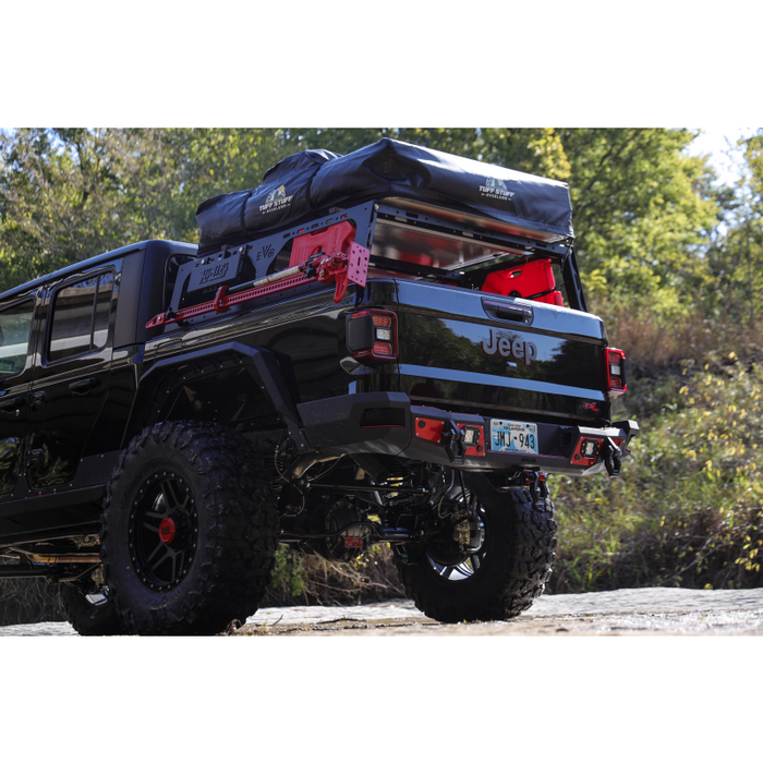 Bodyguard Gladiator Rear Bumper Full Width Sensor Cutouts Reverse Light Cutouts Texture Black Powder Coat Model 53101T