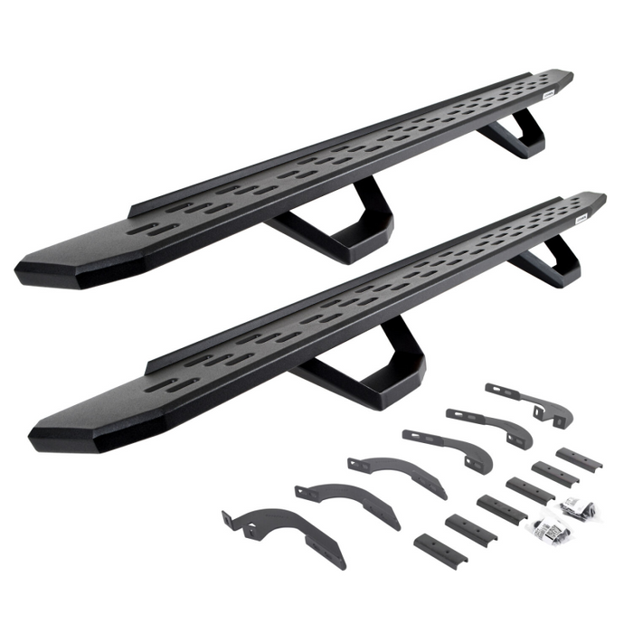 Go Rhino RB30 Running Boards With Mounting Brackets With 2 Pairs Drop Steps Kit Double Cab Only Model 6964328020PC