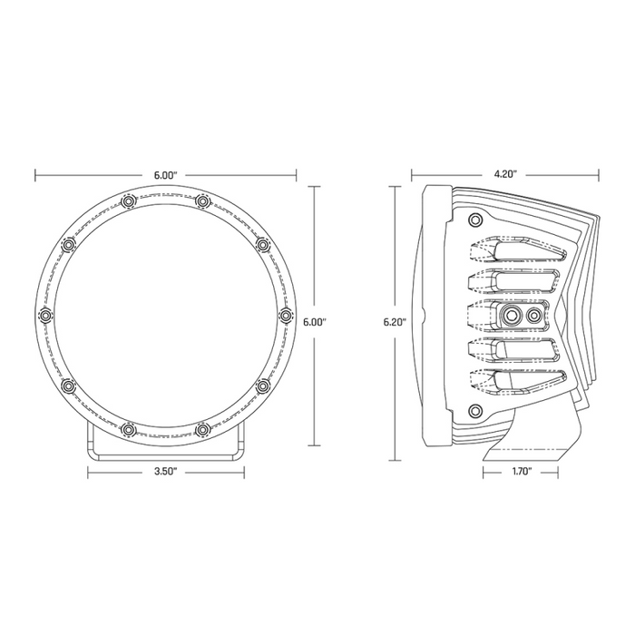 Rigid Industries 6 Inch 360-Series A-Pillar Lighting Kit Model 46806