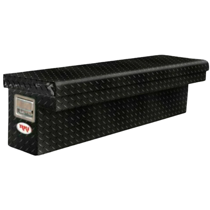 RKI Side Mount Truck Tool Box Single Lid Low Profile Black Aluminum Model 48SLPAB