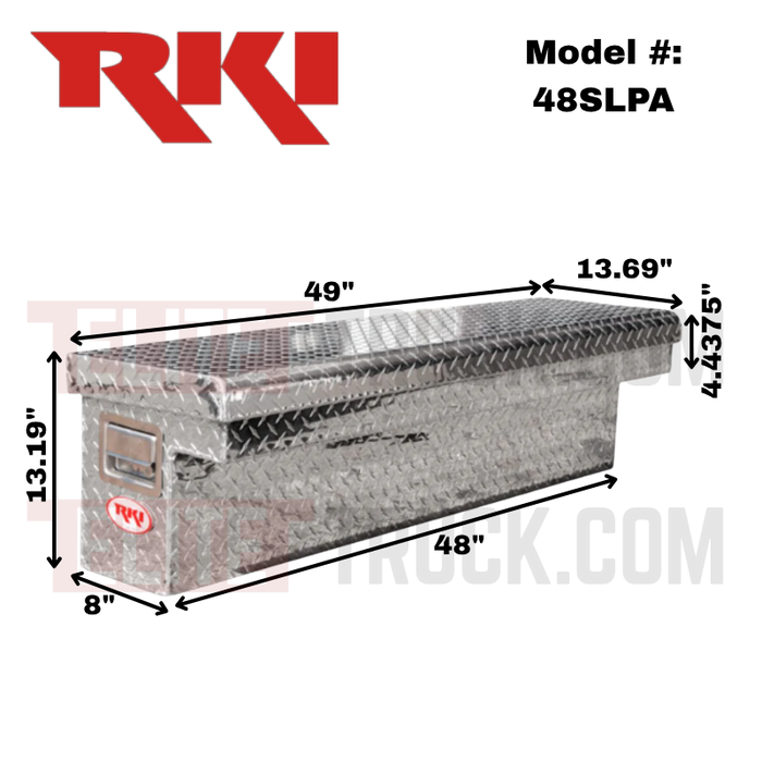 RKI Side Mount Truck Tool Box Single Lid Low Profile Aluminum Model 48SLPA