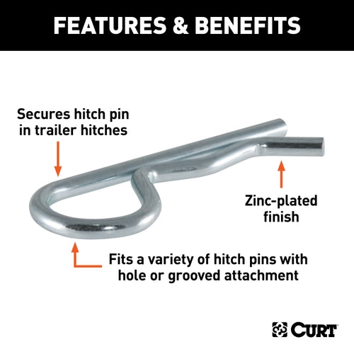 CURT Trailer Hitch Clip for 1/2 or 5/8-Inch Pin Model 21600