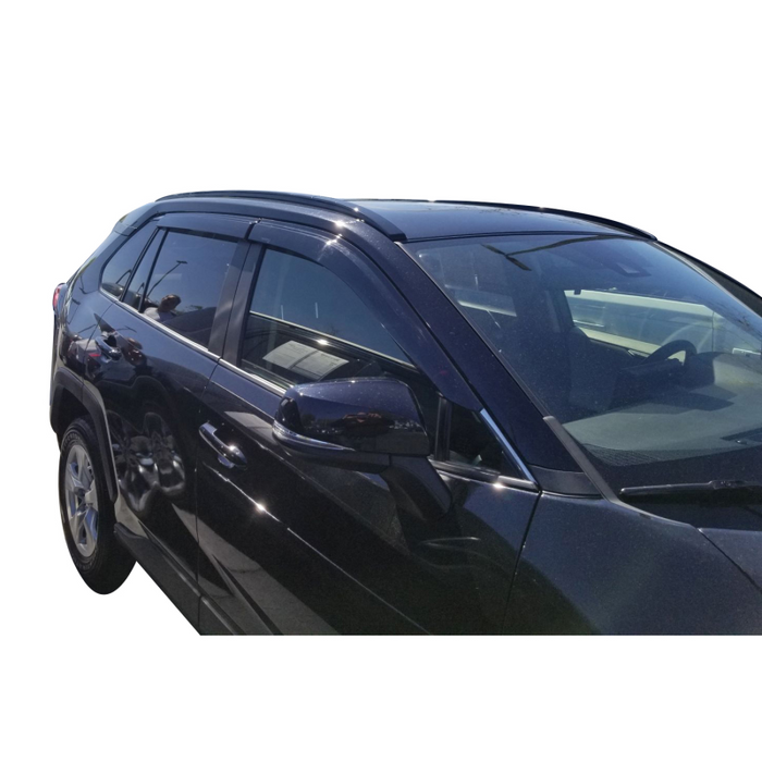 TrailFX Low Profile Side Window Deflector Tape-On Smoke Acrylic Set of 4 Model 4255H