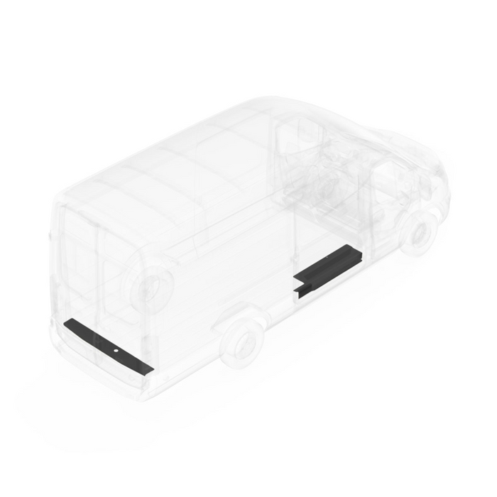 LEGEND Steel Floor Threshold Set Ford Transit (all WB lengths) w/ Full Lower Step - Black - Dual Side Doors Model U709-151-1011.2