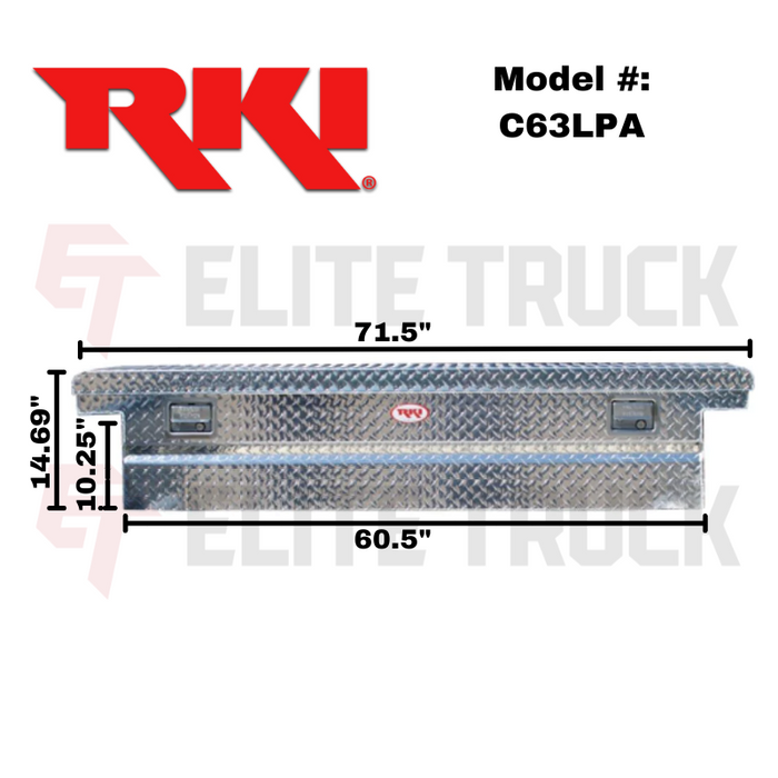 RKI Crossover Truck Tool Box C-Series Low Profile Diamond Tread Aluminum Model C63LPA