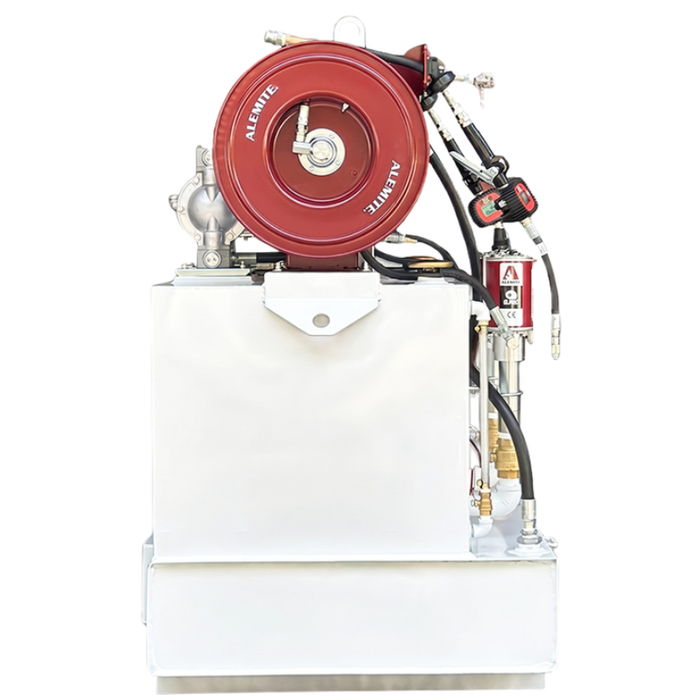 Taylor Pump & Lift 42"W x 36"D x 60"H Dual 50-Gal New Oil & 60-Gal Used Oil Lube Skid Model TPL 236-983