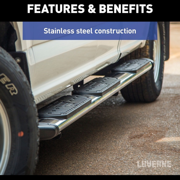 Luverne Regal 7 Polished Stainless 78" Oval Side Steps, Select Ford F250 to F550 Model 477078-401734
