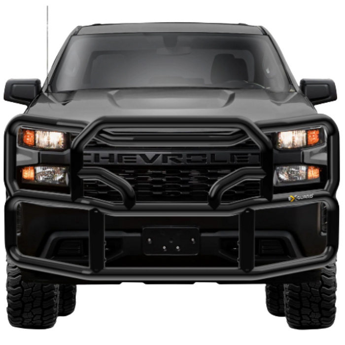 Ex-Guard Kit Extreme-Duty Full-Height Coverage Black Grille Guard Kit w/ Mounting Bracket Model HX-50BG3-GM1519-MB-19HX-GM15