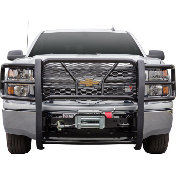 Westin HDX 1-Piece Winch Mount Grille Guard Black Steel Model 57-93685