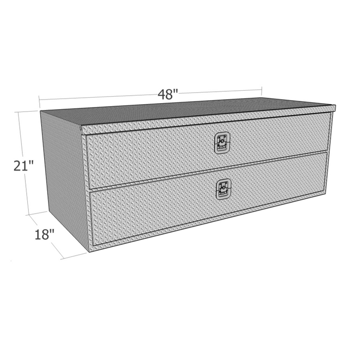 Brute 18" X 21" X 48"L HD Under Body -  Diamond, W/ Top Drawer & Button Door Model HD2148