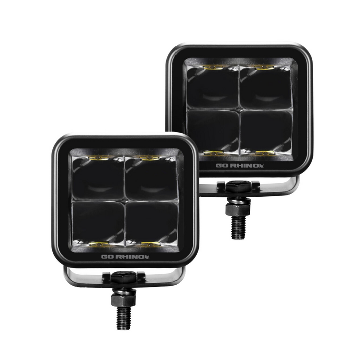 Go Rhino Xplor Blackout Series Spot 2x2 Cube Lights Model 750200321SCS