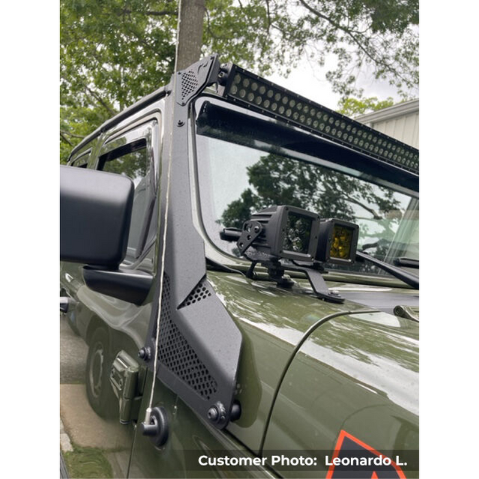 Go Rhino XE Windshield Light Mount for Jeep Wrangler JL/Gladiator JT, fits 50" Light Bar Model 730500T