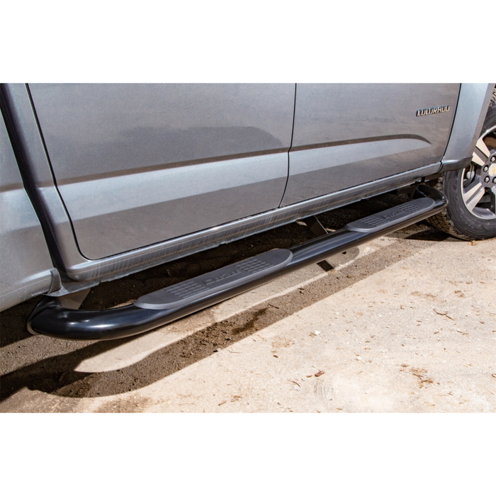 Dee Zee Textured Black Steel Step Nerf Bars 4 in. Oval Cab Length Model DZ372529