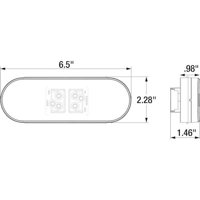 Buyers Products 6 Inch Oval LED Combination Stop/Turn/Tail and Backup Light Model 5626131