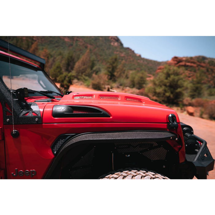 DV8 Offroad 2018-2025 Jeep Wrangler JL JLU Gladiator JT Heat Dispersion Hood Non-392 or Non-Mojave Model HDMBJL-01