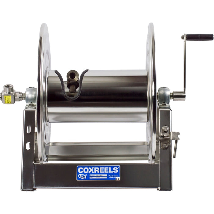 Coxreels 1125-SS Series Stainless Steel Hand Crank Hose Reel 1/2 in. x 100 ft. - No Hose 3000 PSI Model 1125-4-100-SS