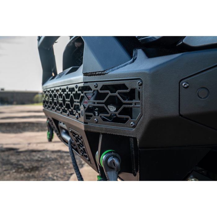Bodyguard Freedom Front Baja Winch Mount Sensor Cutouts W/O Mesh Grille With Camera Harness & Pod Bare Metal Model LBR21LYBNB