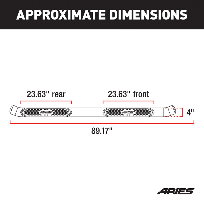 ARIES 4" Black Steel Oval Step Nerf Bars Model S223039