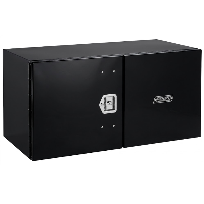 ProTech Underbody/Top Mount Box 18X18X36 w/ Double Barn Door Style L/H Gloss Black Steel Model 22-2138L-GB