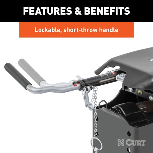 CURT Q20 5th Wheel Hitch, 20,000 lbs, Select Nissan Titan XD, 8-Foot Bed Puck System Model 16075