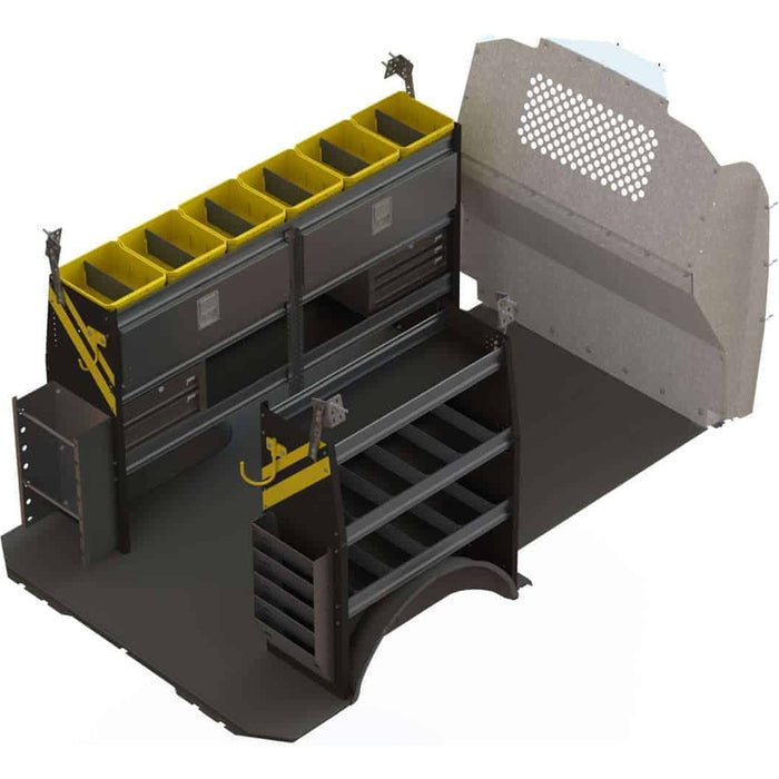Ranger Design Electrician Van Shelving Package for Mercedes Metris All Wheelbase - Single Sliding Doors Model MML-11