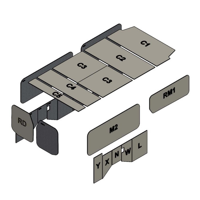 AutoPly Interior Insulation Kit for Ford Transit Low Roof 148" Wheelbase - R2 (.5") Model 5000VL