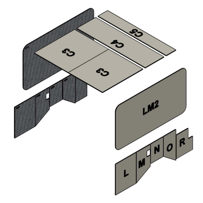 AutoPly Interior Insulation Kit for Ford Transit Crew Mid Roof 148" Wheelbase - R2 (.5") Model 5000VMC