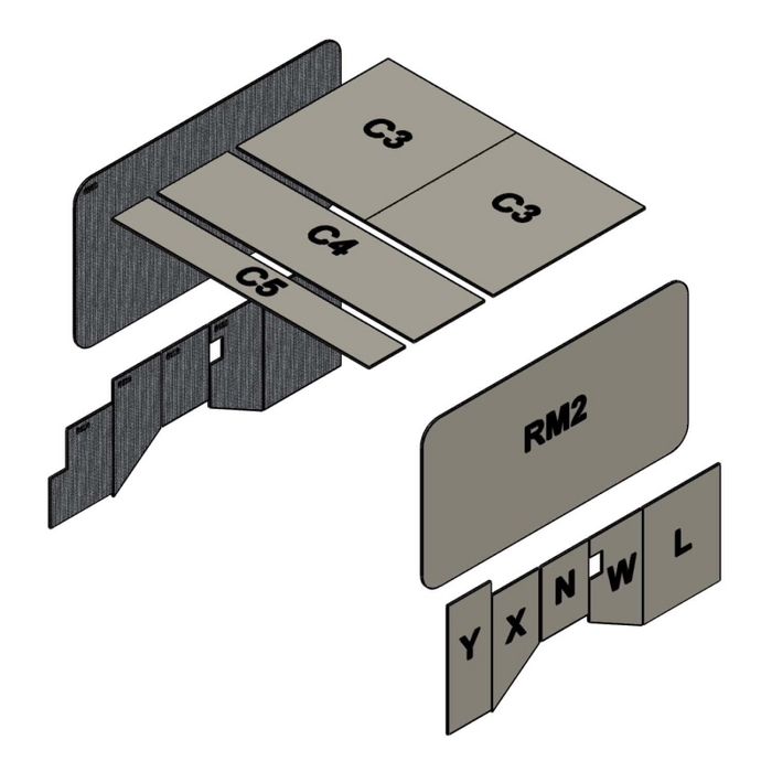AutoPly Interior Insulation Kit for Ford Transit Crew Mid Roof 148" Wheelbase - R4 (1") Model 5000VMC-1