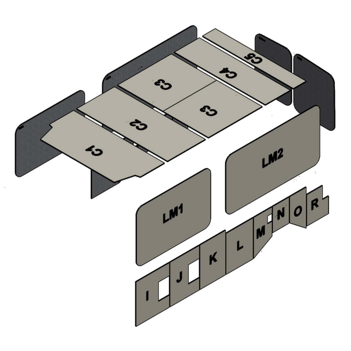 AutoPly Interior Insulation Kit for Ford Transit Mid Roof 148" Wheelbase - R2 (.5") Model 5000VM