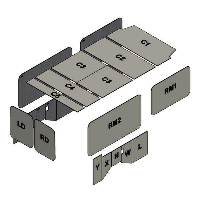 AutoPly Interior Insulation Kit for Ford Transit Mid Roof 148" Wheelbase - R4 (1") Model 5000VM-1
