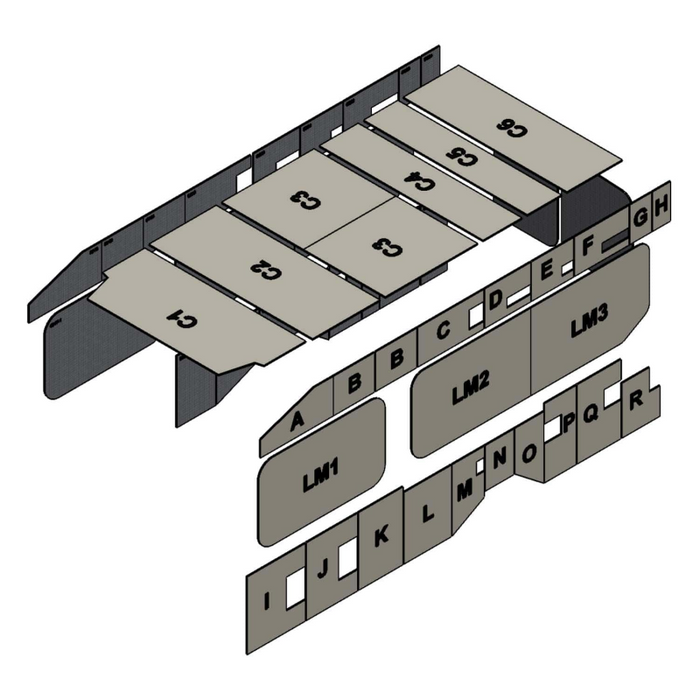 AutoPly Interior Insulation Kit for Ford Transit High Roof 148" Extended Wheelbase - R2 (.5") Model 5000VX