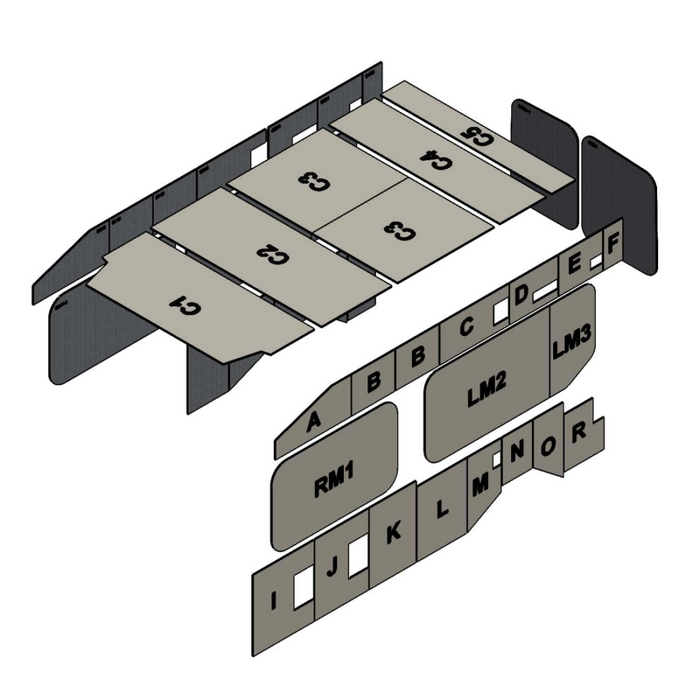 AutoPly Interior Insulation Kit for Ford Transit High Roof 148" Wheelbase - R2 (.5") Model 5000V