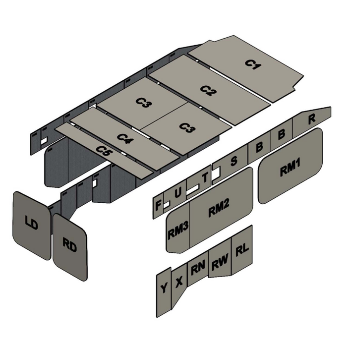 AutoPly Interior Insulation Kit for Ford Transit High Roof 148" Wheelbase - R2 (.5") Model 5000V