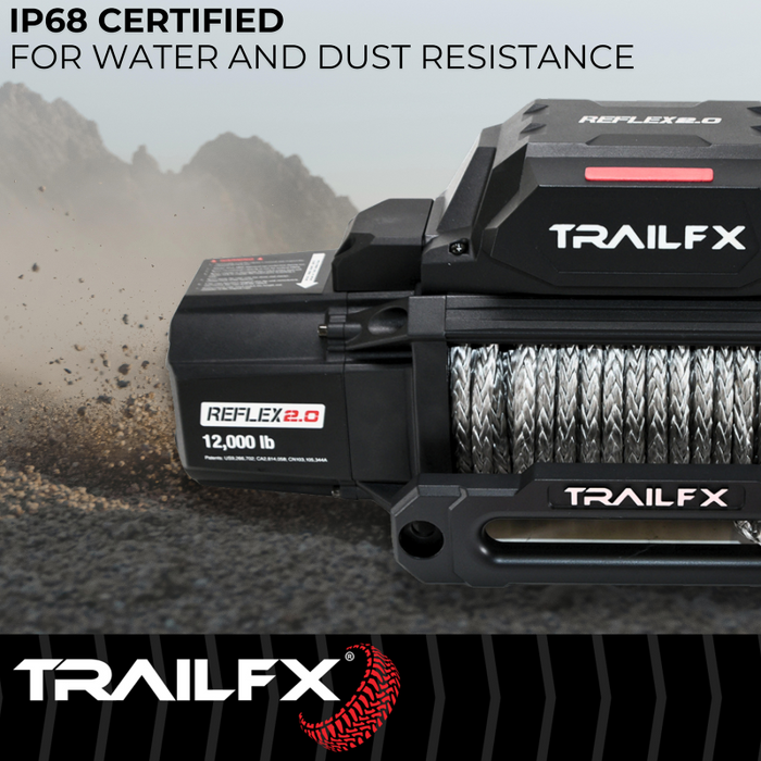 TrailFX REFLEX 2.0 Winch 12000LB Synthetic Rope Model WRS212B