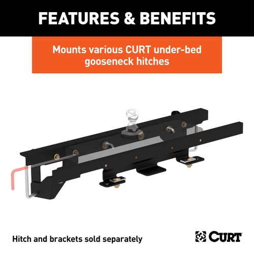 CURT Double Lock Gooseneck Installation Brackets, Fits Select Ram 1500 with Air Suspension Model 60658