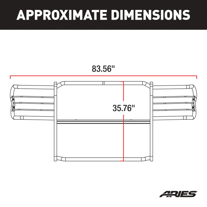ARIES Polished Stainless Grille Guard, Select Dodge, Ram 1500 Model 5058-2