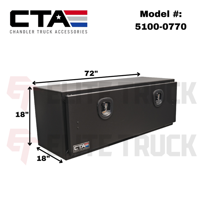 Chandler Underbody Carbon Steel Toolbox 18x18x72 Textured Black With Drop Down Door Double Latch Model 5100-0770