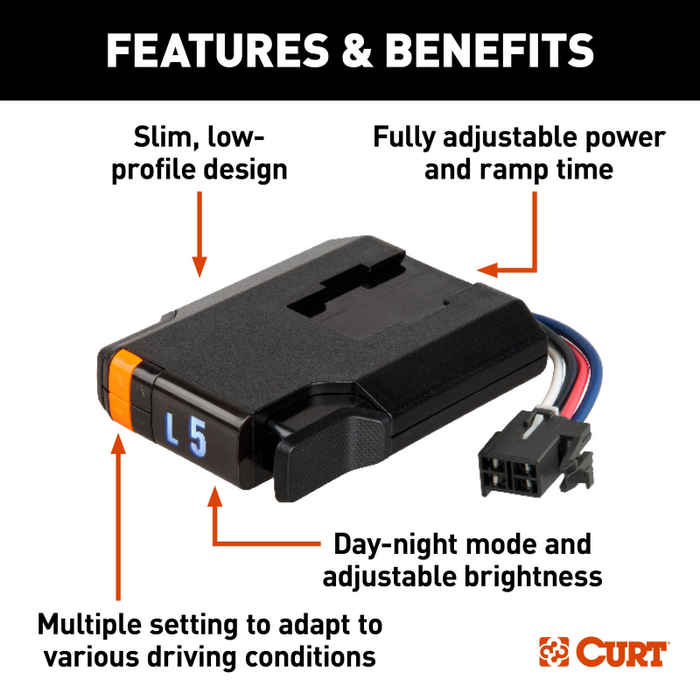 CURT Discovery NEXT Trailer Brake Controller Time-Delay Model 51126