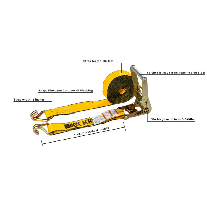 BulletProof Hitches Heavy Duty 2" Ratchet Strap Model BPHDRS