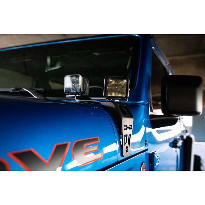 DV8 Offroad 2018-2025 JeepWrangler JL JLU 392 Gladiator JT , MojDual Pod Light Mounts Model LBJL-06