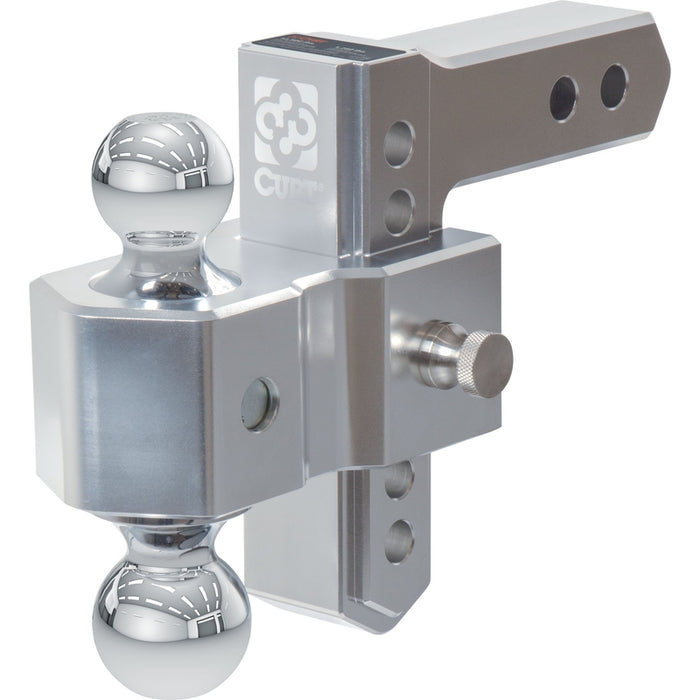 CURT AlumaLite Adjustable Aluminum Trailer Hitch with Dual Ball, 5-1/2" Drop, 12,500 lbs. GTW, 2" & 2-5/16" Balls Model 45363