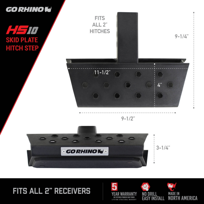 Go Rhino HS-10 Skid Plate Hitch Step Model HS1012T