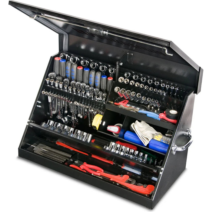 Montezuma 30 x 15 In. Steel Triangle® Toolbox Black Top Mount Truck Box ME300B