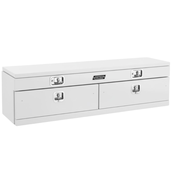 Protech Flatbed Top Mount Contractor Box - Smooth Lid/Door, 1Drop/1Top 20Hx18Dx48L, Pcw Model 54-7846-GW